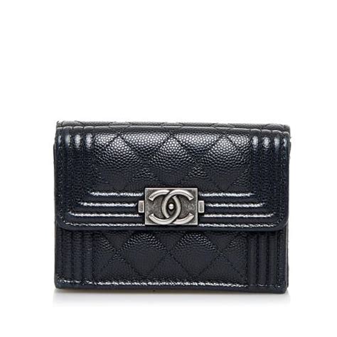 chanel caviar tri fold short wallet|Small leather goods — Fashion .